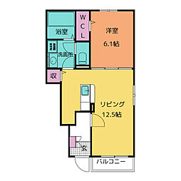 Rowan 1LDKの間取図画像