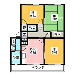 ボ・ヌール 3DKの間取図画像