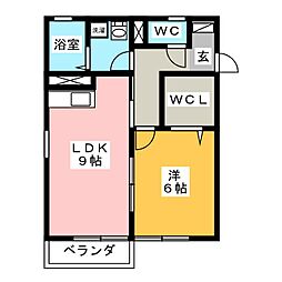 モナリエローザ 1LDKの間取図画像
