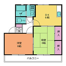 ヴィステリア27 2DKの間取図画像
