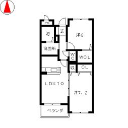 クレメンティア 2LDKの間取図画像