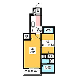 グランブリーユ 2Kの間取図画像