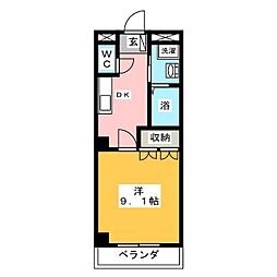 サンフォレスタ 1Kの間取図画像