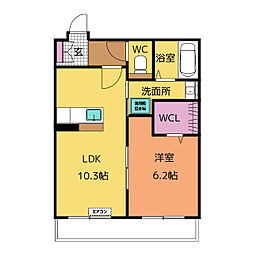 仮称　浄水MIIマンション 4階1LDKの間取り