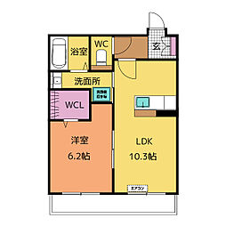 仮称　浄水MIIマンション 3階1LDKの間取り
