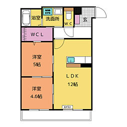仮称　浄水MIIマンション 3階2LDKの間取り