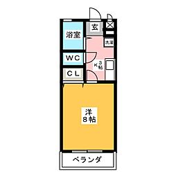 ソレイユ 1Kの間取図画像