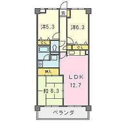 アヴニール小坂 3LDKの間取図画像