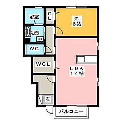 ソラーレフーカA 1LDKの間取図画像