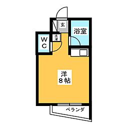 LIVATOP日之出 ワンルームの間取図画像