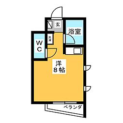 LIVATOP日之出 ワンルームの間取図画像