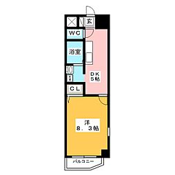アンテロープ 1DKの間取図画像