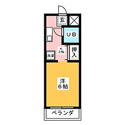 ルミエールQ 1Kの間取図画像