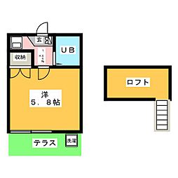 レジデンス栄 1Kの間取図画像