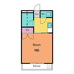 マンション渡辺 1Kの間取図画像