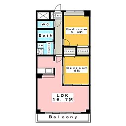 サニーコート 2LDKの間取図画像