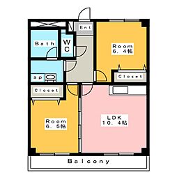 ピアチェーレ 2LDKの間取図画像