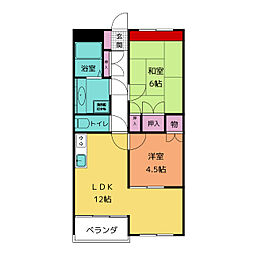 レジデンス瓦 2LDKの間取図画像