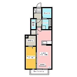 ヴィラ・クオーレ2A 1LDKの間取図画像