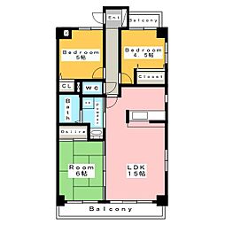 グレイシャス21 3LDKの間取図画像