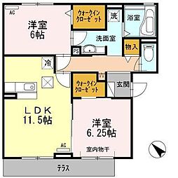 プラムビレッジコンフォート 2LDKの間取図画像