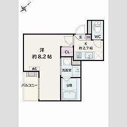 Jack mikawaanjohigashiI 1Kの間取図画像