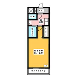 A・City大浜 1Kの間取図画像