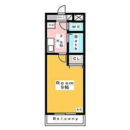 A・City法連町 1Kの間取図画像