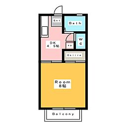 向陽ハイツ 1DKの間取図画像