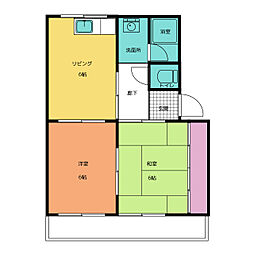 ファミリーパーク 2DKの間取図画像