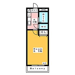 セリングデュオ 1Kの間取図画像