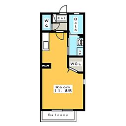 コンフォール・ステューディオB ワンルームの間取図画像