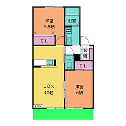 ハイム・イースターガーデン 2LDKの間取図画像