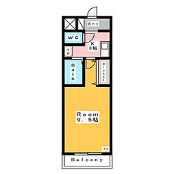 A・City大浜 1Kの間取図画像