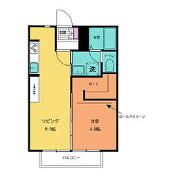 コーポ春風 1LDKの間取図画像