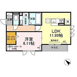 シティシャルム 1LDKの間取図画像