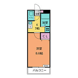 A・City大東町 1Kの間取図画像