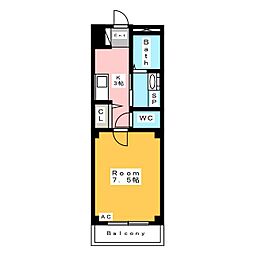 グラニート・テンA 1Kの間取図画像