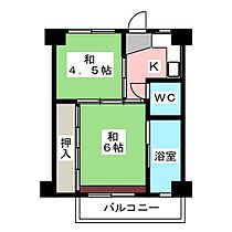 ビレッジハウス塔野地　3号棟  ｜ 愛知県犬山市大字塔野地字長見（賃貸マンション2K・4階・28.98㎡） その2