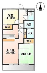 Angel　Wing 2階2LDKの間取り