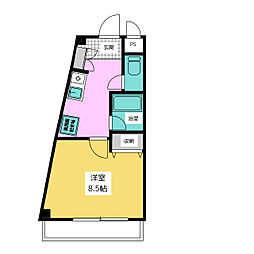 さくら 1Kの間取図画像