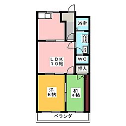 ルナパーク108 2LDKの間取図画像
