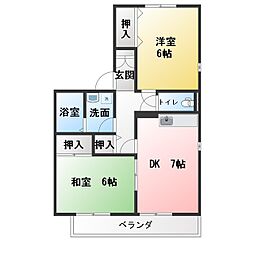 ハイツすみれ 2LDKの間取図画像