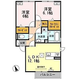 ブラン・レジデンスA 2LDKの間取図画像