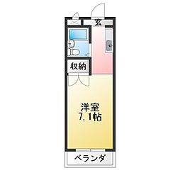 アクティ24 ワンルームの間取図画像