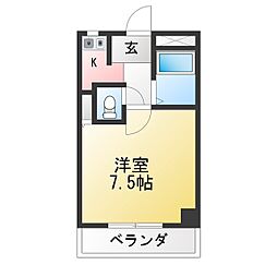 コーポ郷西A 1Kの間取図画像