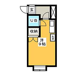 ATAGO7 ワンルームの間取図画像