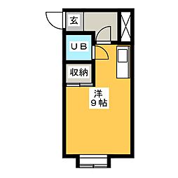 ATAGO7 ワンルームの間取図画像