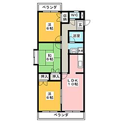 サンハイツ白山 3DKの間取図画像