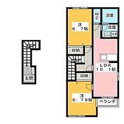 ガーデンハイツ高雄 2LDKの間取図画像